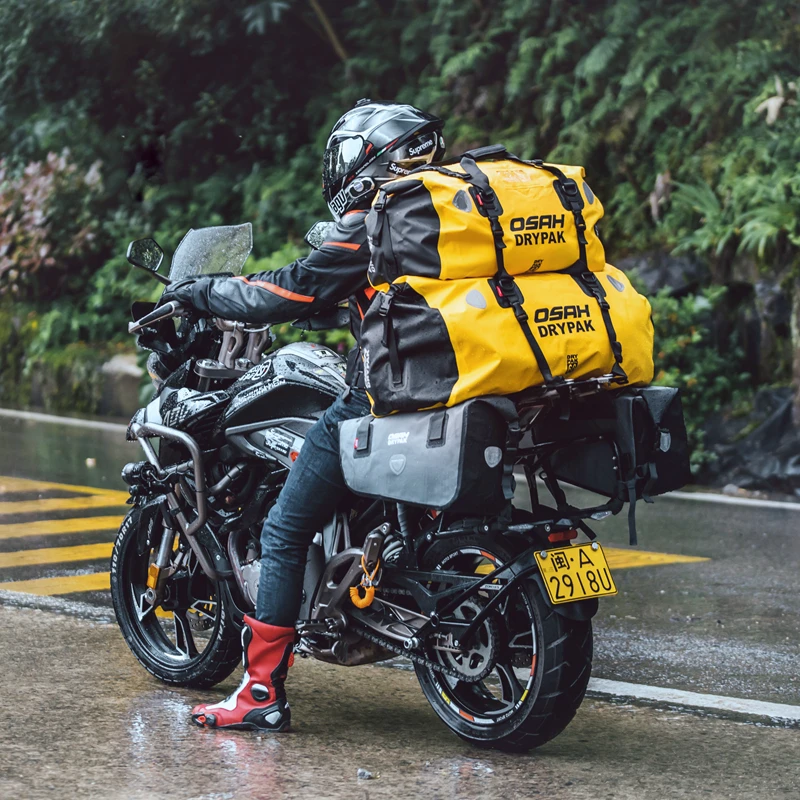 Trending Durable Tarpaulin Waterproof motorcycle backpack bag motorcycle duffel bag 60L back bag motorcycle