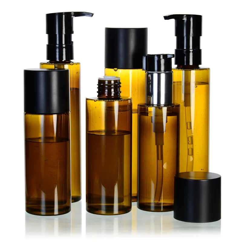 Luxury 120/150/180/200ml PETG Plastic Customized Lotion Cosmetics Packaging Skincare Set Bottles Free Design