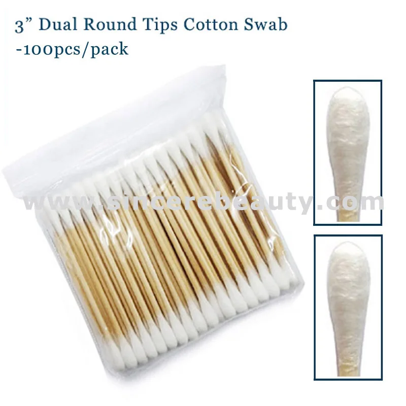 6 Inch Single Tip Wooden Stick Cotton Bud Beauty Swab