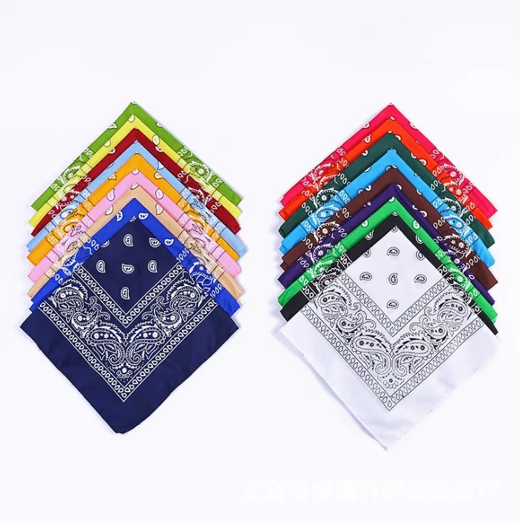 Бандана в стиле хип-хоп для мужчин и женщин, 100% хлопок, квадратный шарф с принтом пейсли, 55 х55 см