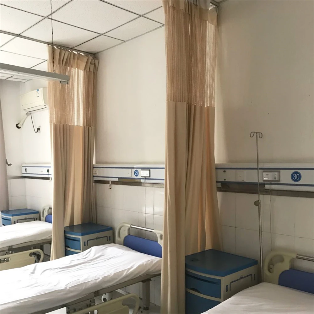 ready made NFPA 701 inherently fire resistant fabric hospital bed screen curtain