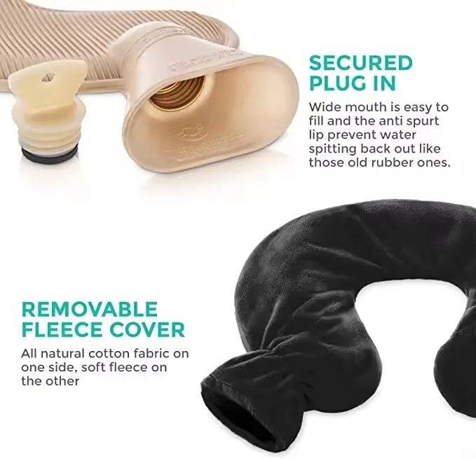 custom  neck hot water bottle 2 Liter BS 1l 2l hot water bottle with plush cover