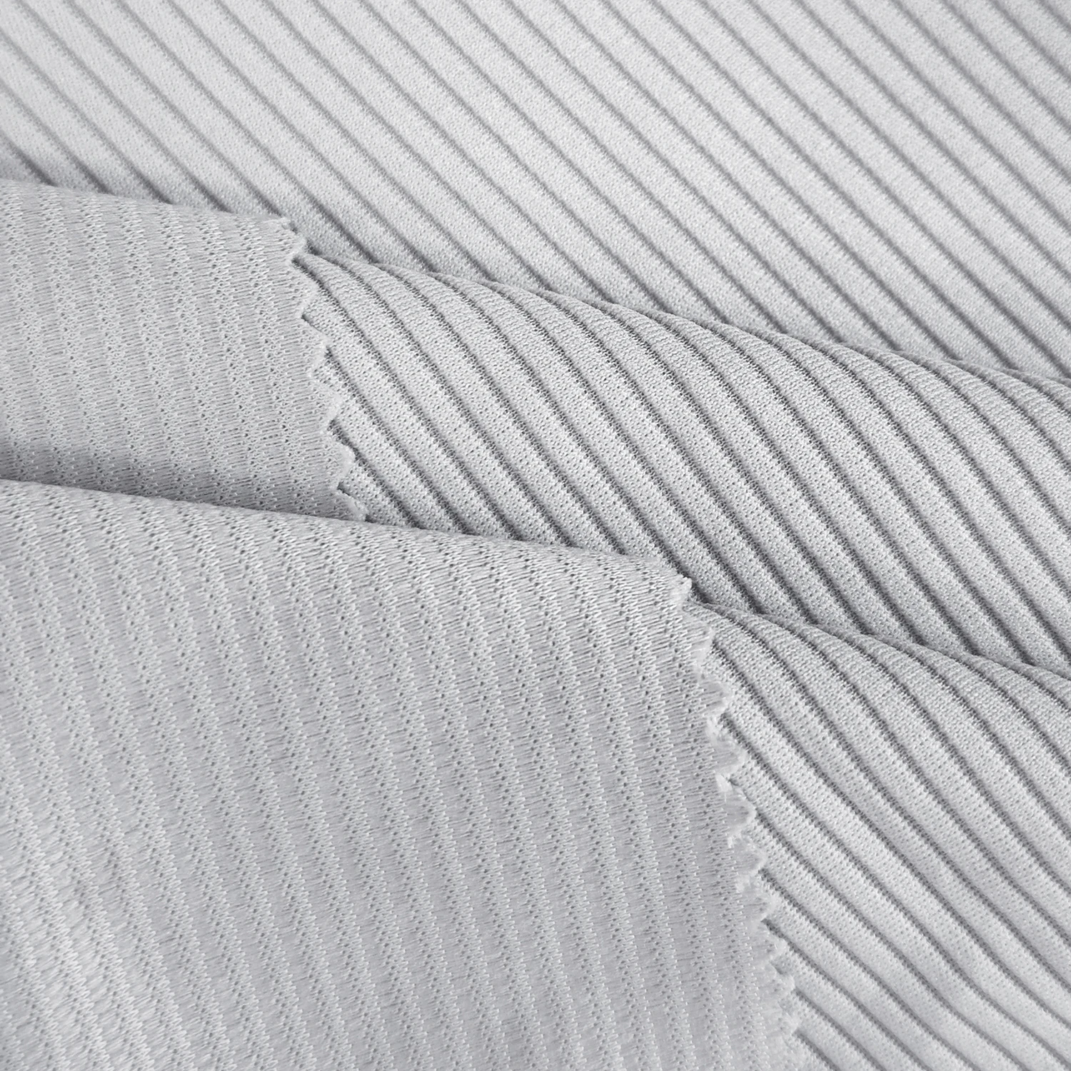 Wholesale High Quality Low Price 230gsm 100% Polyester Knitted Pit Stripes Stair Ottoman Fabric For Dress Trousers