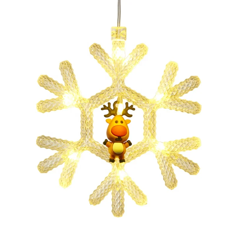 Xmas snowflake Bell Star Festival Light Led Window Curtain Decoration Sucker Hanging LED Christmas Lights