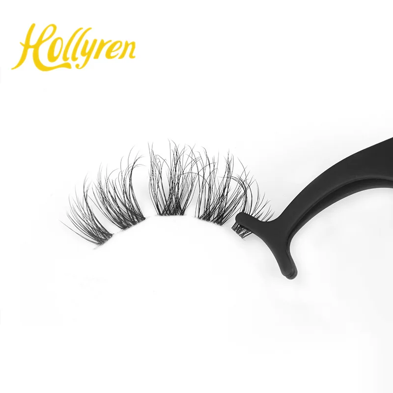 DIY Faux Mink Individual 3D Segmentes Lashes Wholesale Extra Fine Band Eyelashes Pre-cut Thin and Clear Band cluster lash kit