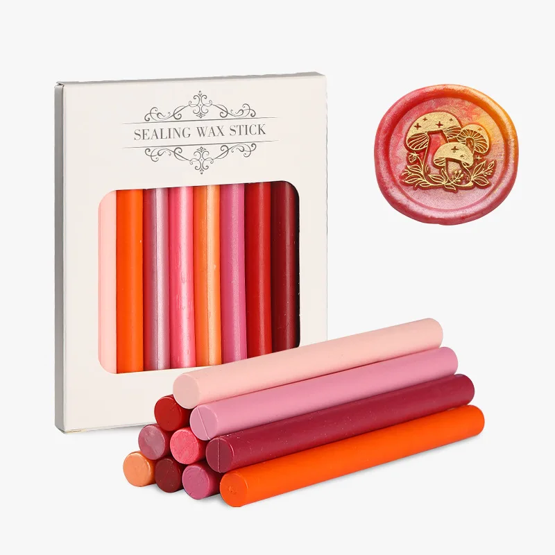 10pcs Retro Wax Sealing Stamps Scrapbook Material Sealing Wax DIY Craft Decoration Birthday Wedding Stamp Boxed