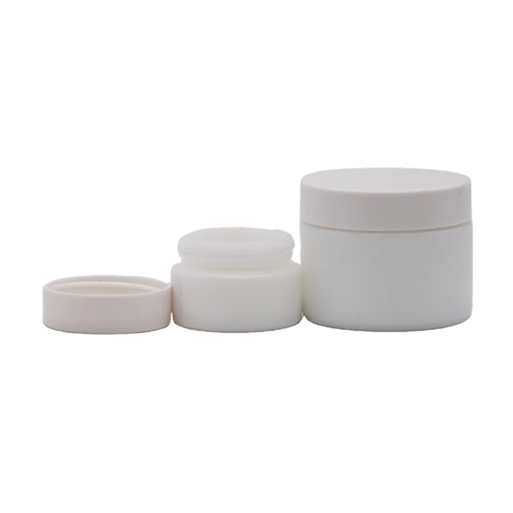 Modern design white glass cosmetic jars durable