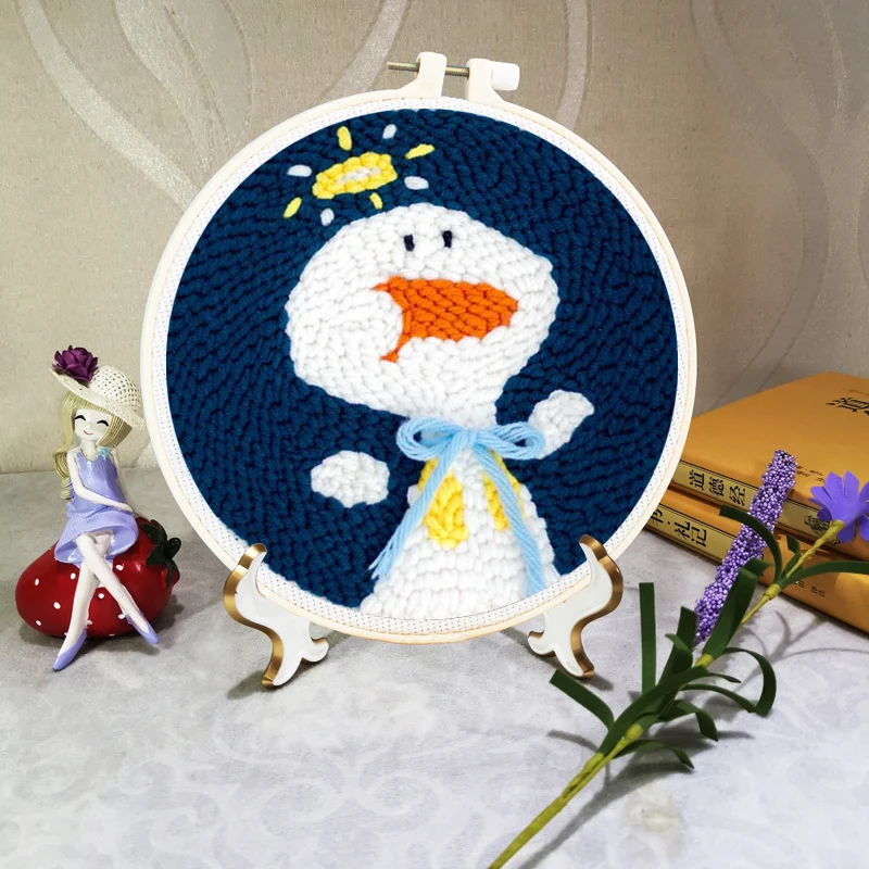 Embroidery Kit With Bamboo Hoops Handmade Dinosaur Loving Embroidery Starter Kit With Cute Animal Pattern