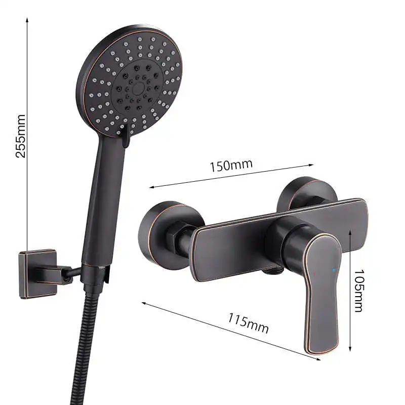 Бронзовый Смеситель для душа HUADIAO 2021, термостатический античный латунный черный смеситель для душа, смеситель для воды с охлаждением
