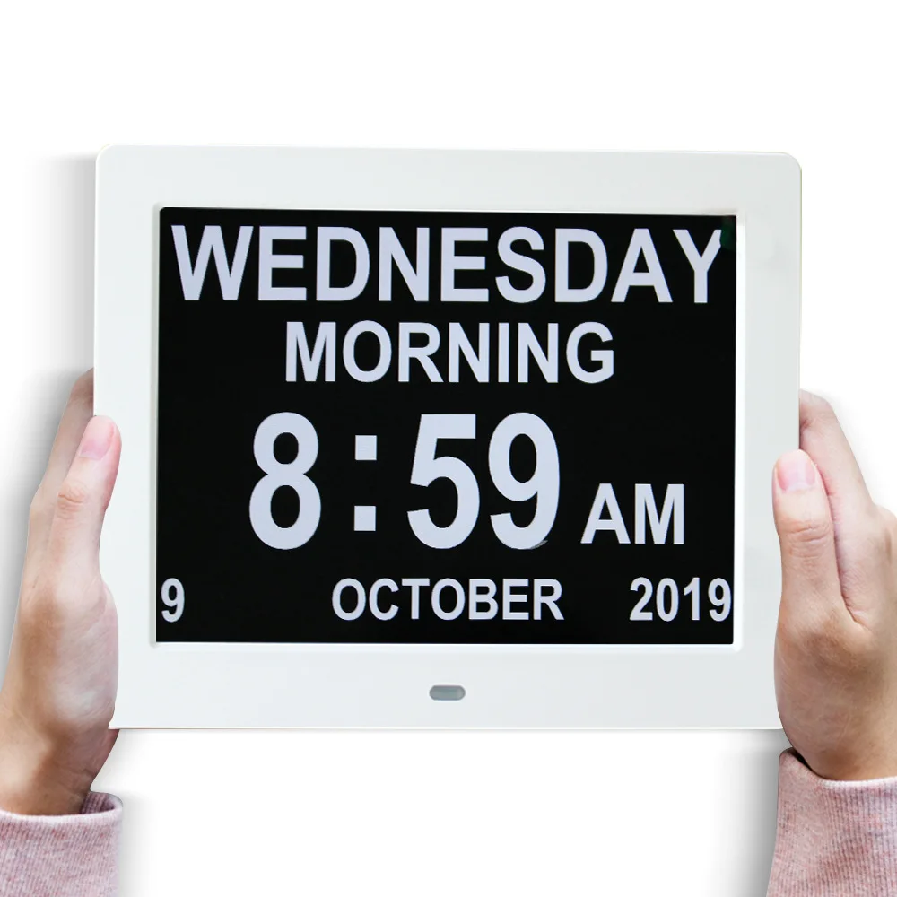 Clock with Day and Date for Elderly Display Digital Calendar Alarm Clock Dementia Alzheimers Clock with Extra Large Display