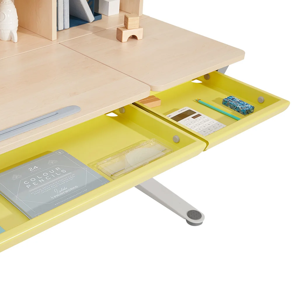 
2m2kids good quality ergonomic design childrens table with bookshelf and drawer for children homework 