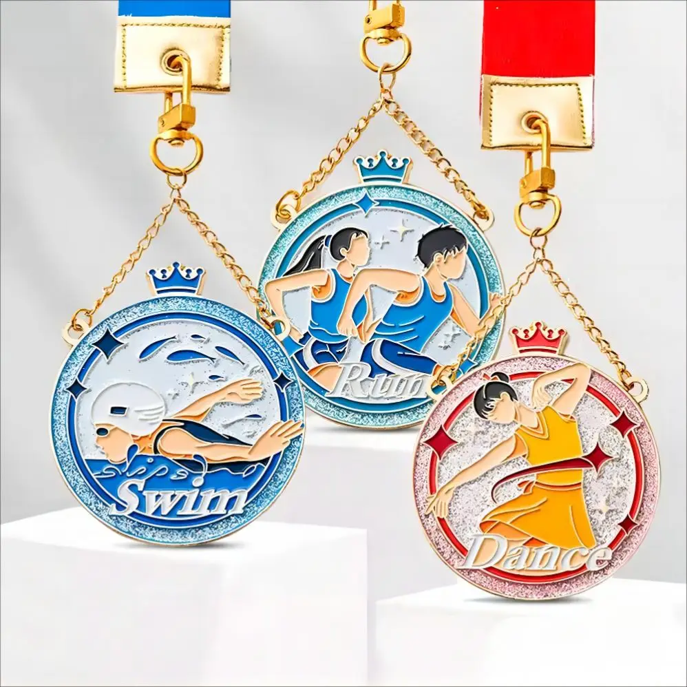 Manufacturer wholesale 3d metal blank marathon karate taekwondo gold medals and trophies custom sports medal with ribbon