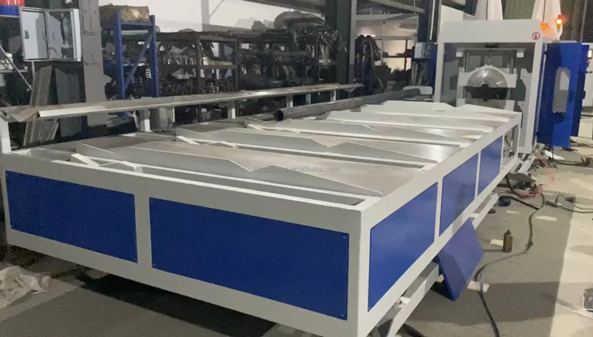 FAR CREATIVE 280mm HDPE PVC pipe automatic cutting machine  threading with chamfer