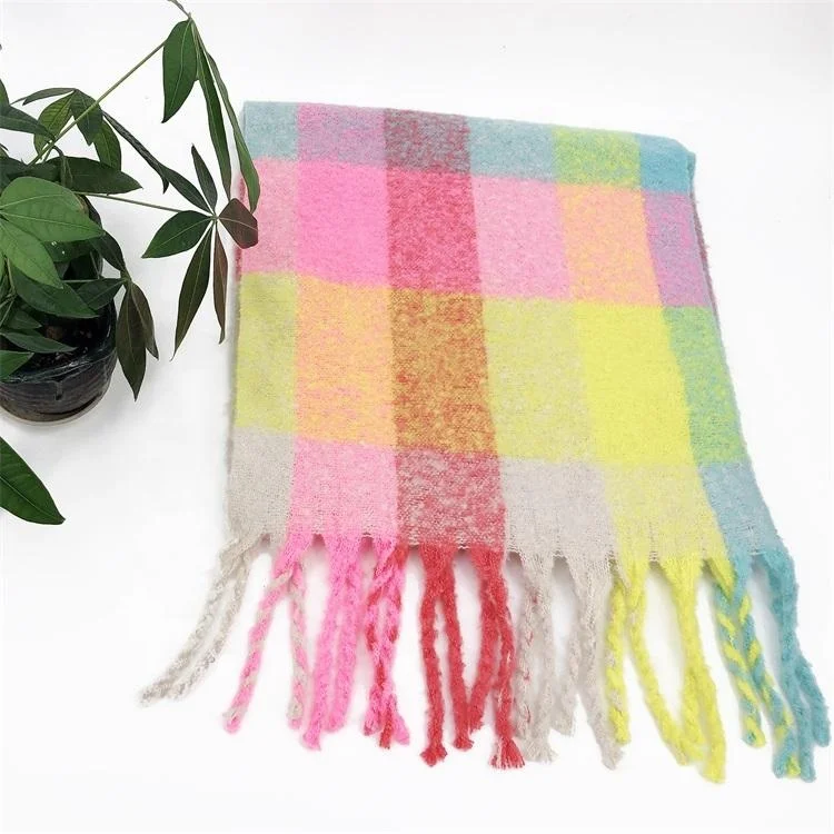 Competitive Price Popular Neon Color Woven Winter Warm Scarf For Women