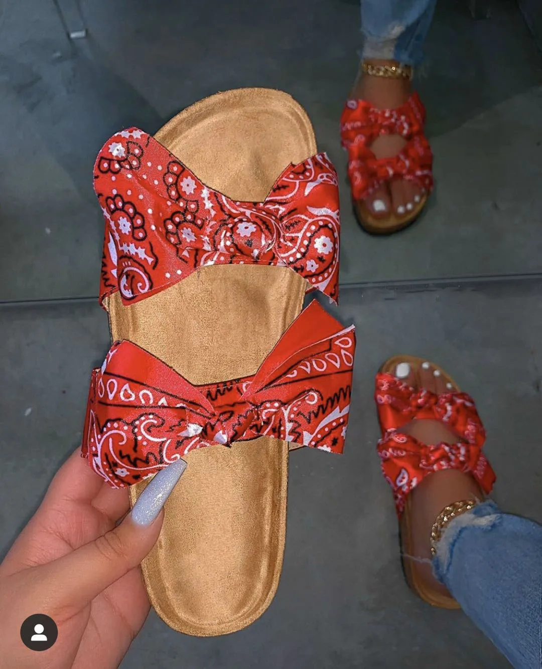 Open Toe Platform bow-knot Slide Sandals Sexy Leopard Print Bohemian Slippers Women Flat Sandals