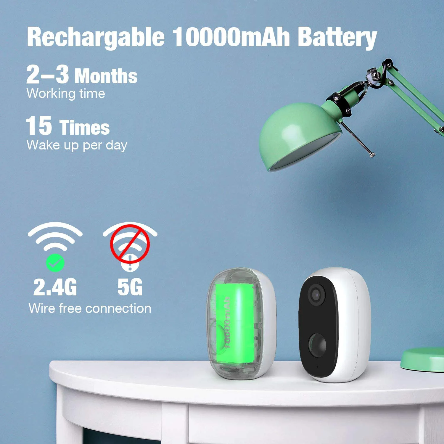  Водонепроницаемая умная камера безопасности Tuya Smart AI IOT Wi-Fi 10000 мАч с записью в облаке аккумулятором