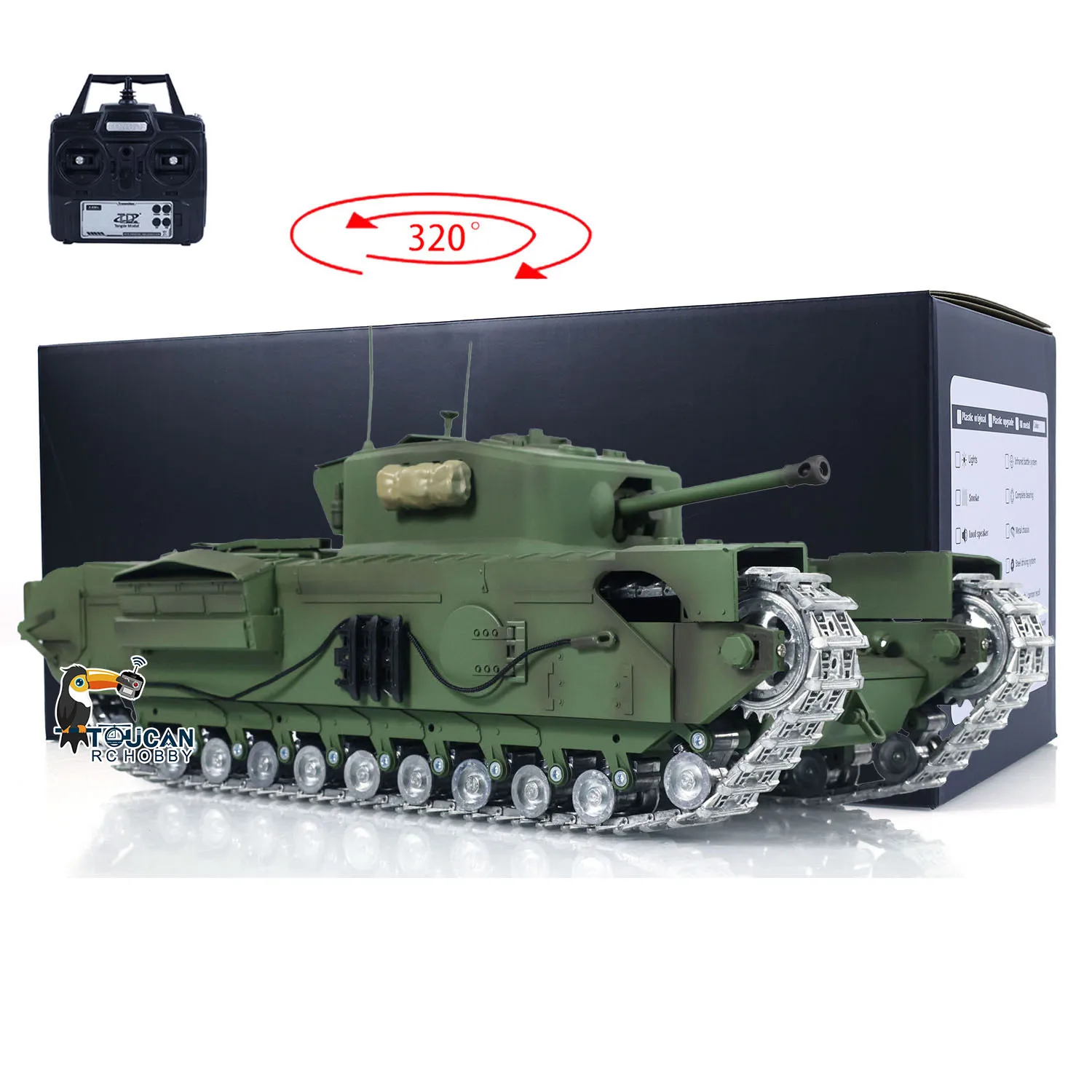 TD готов к работе 1/16 RTR военный Радиоуправляемый Танк Churchill Mk.VII металлические гусеницы автомобиль подарки TH23782