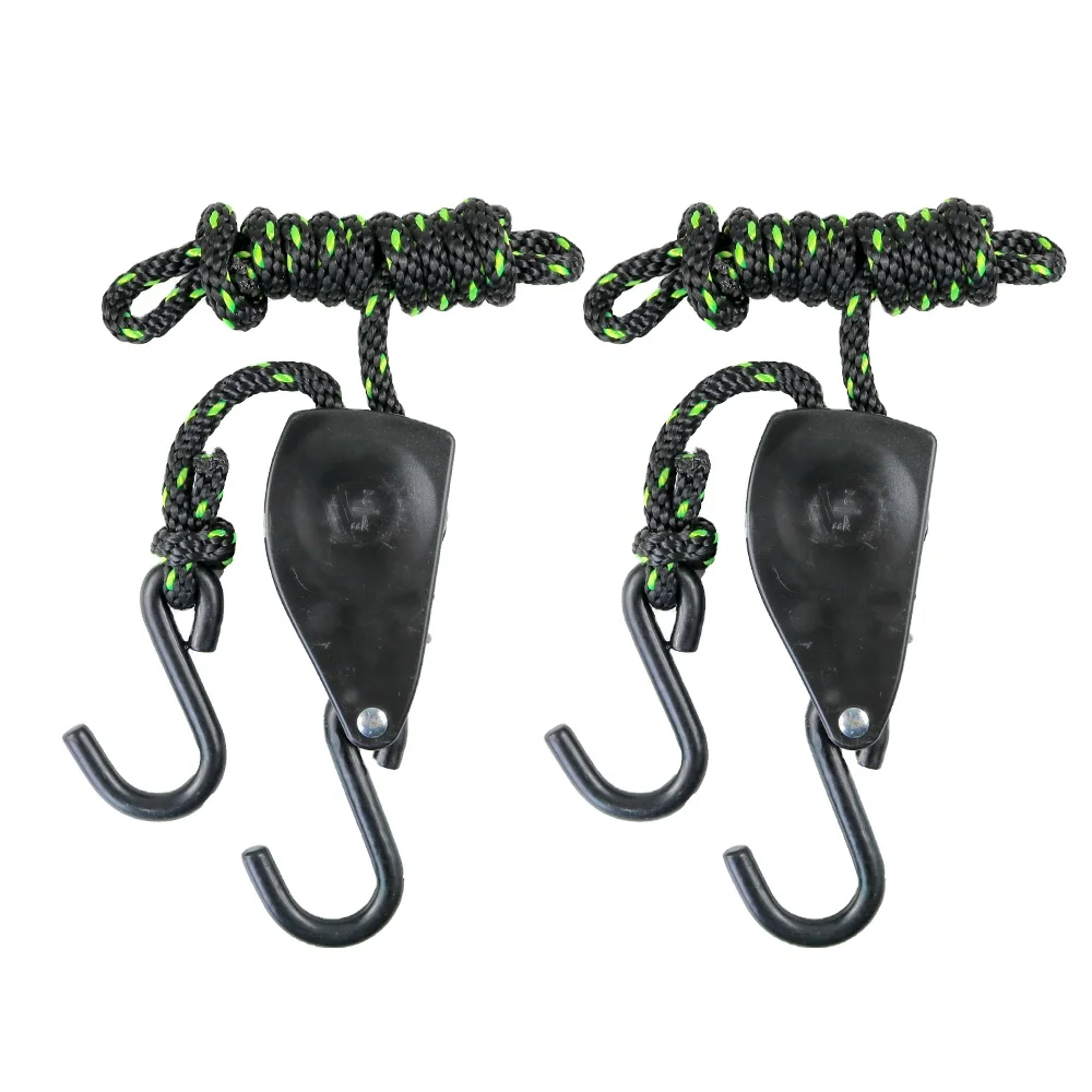 1/2 Inch 500lbs Heavy Duty Metal Pulley Adjustable Rope Ratchet Light Grow Hanger Awning Ratchet Tensioner Rope With S Hook