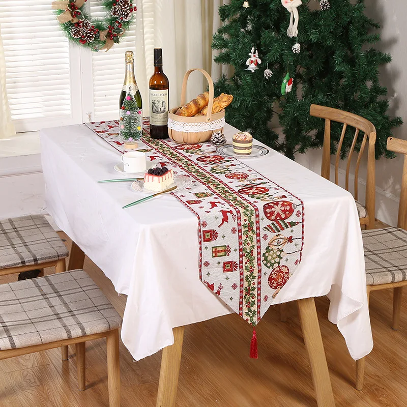 New Christmas table flag table decoration Christmas tree elk terylene table flag wholesale