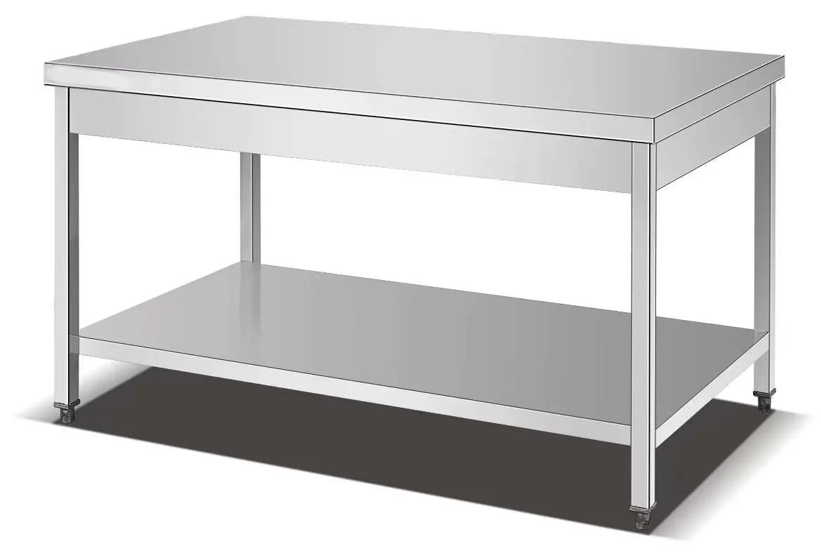 Heavy Duty Commercial Inox Double Food Flat  Work Table Bench For Australia/Steel Kitchen Prep & Work Table w/Backsplash