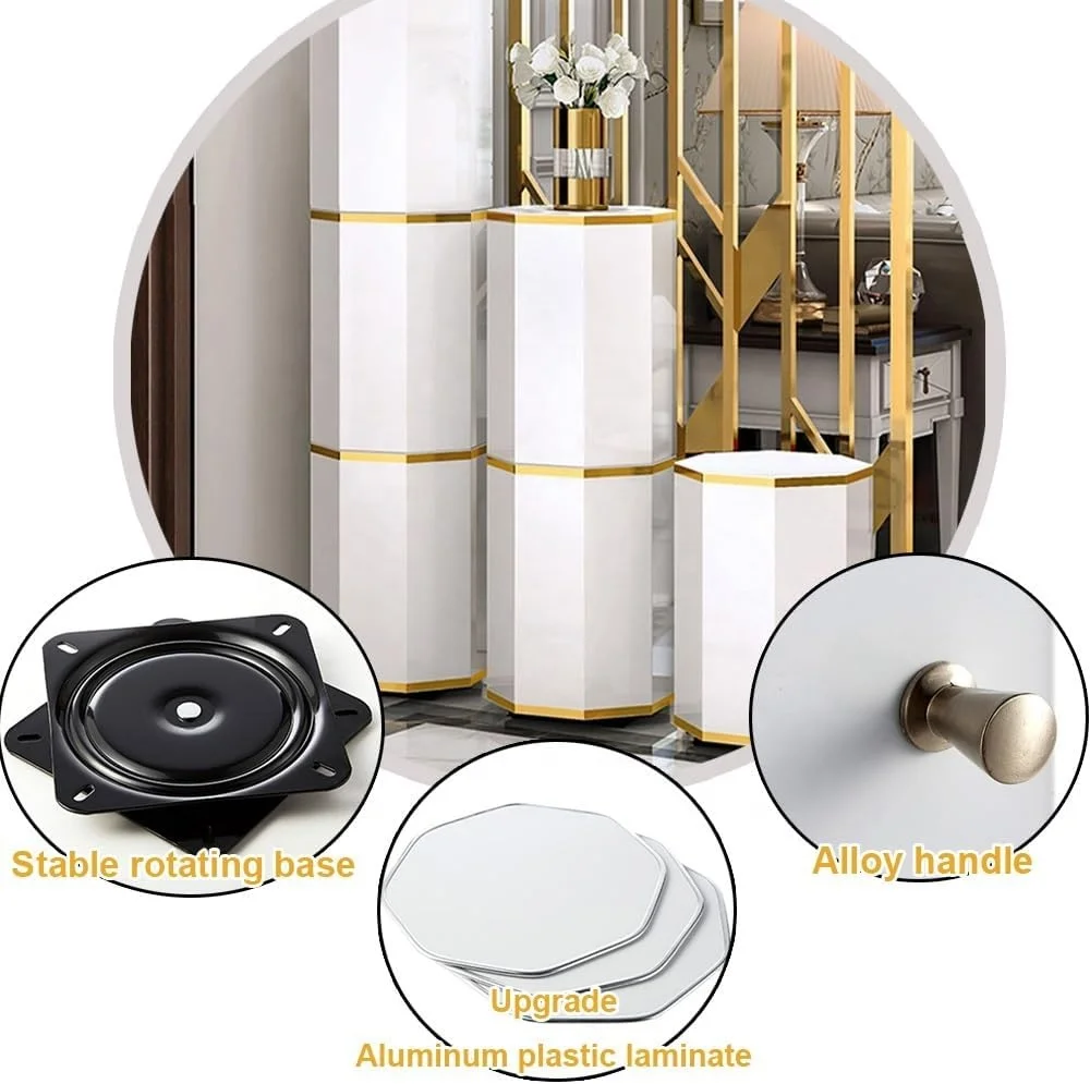 Multifunctional plastic white Round 7tiers Freestanding rotating 360 Degree shoe rack storage Organizer cabinet on Wheels