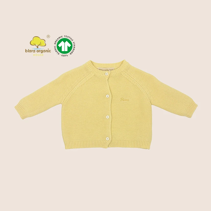 
2019 autumn organic cotton toddler clothing girl kid jacquard knit cardigan baby crew neck knitted sweater 