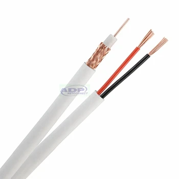High Quality  RG59 With  2Core  Power  CCTV PASS FLUK TEST Coaxial  Cable 75Ohm