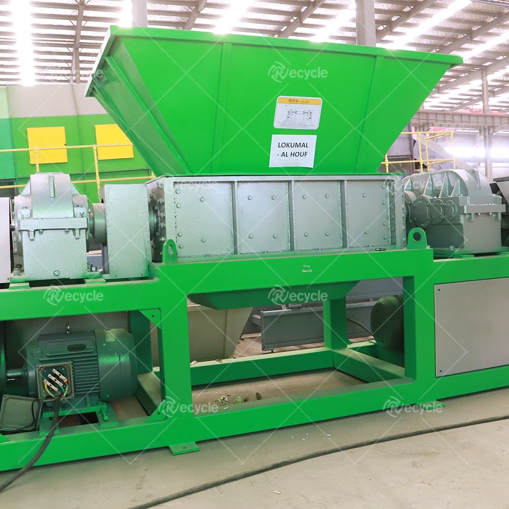 Wonderful Double Two Shaft Shredder Machine for Recycling Metal Scraps Tires Waste Plastic Wood