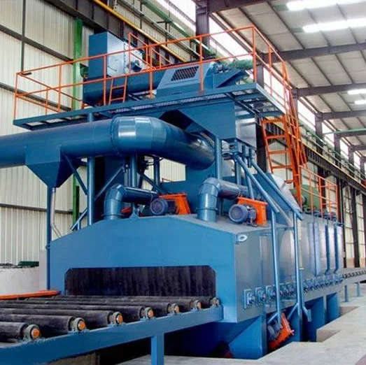 Steel structure H beam steel bar pipe internal sand blaster for burnishing / H beam shot blasting machine