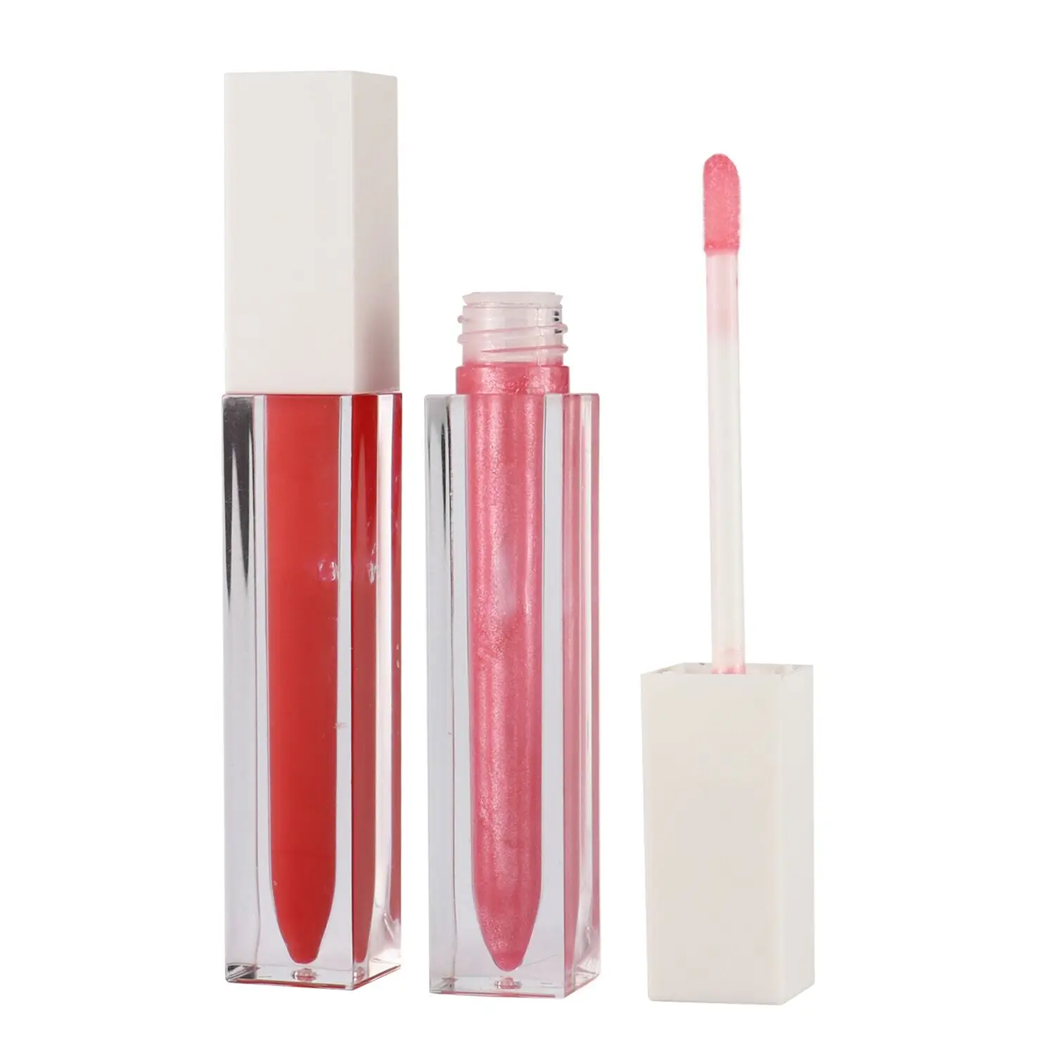 Clear glossy matte lip gloss with different shade and coming with color name stickers and regular paper boxes liquid lipstick