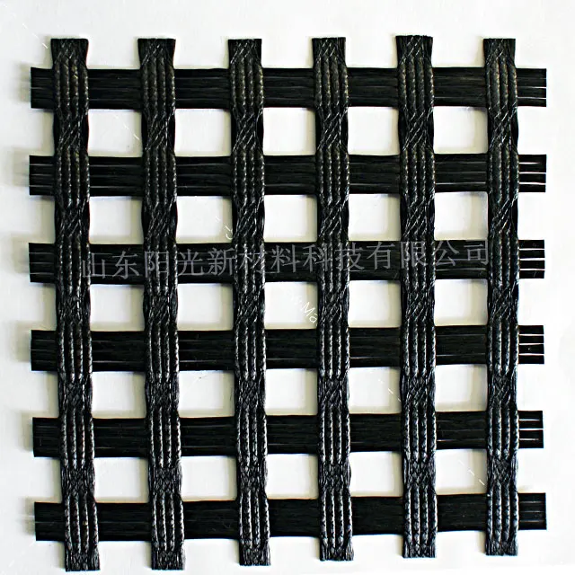 Warp-knitted two-way geoglishes for road reinforcement