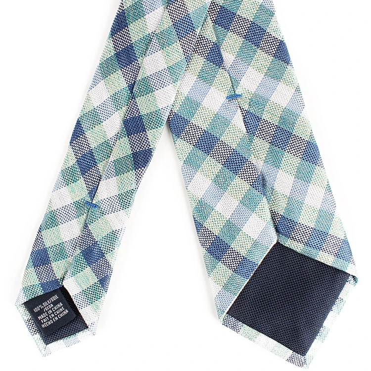 Fashion Check Pattern 100% Silk Wholesale Ties High Quality Italian Factory Jacquard Fabric Neckties For Mens