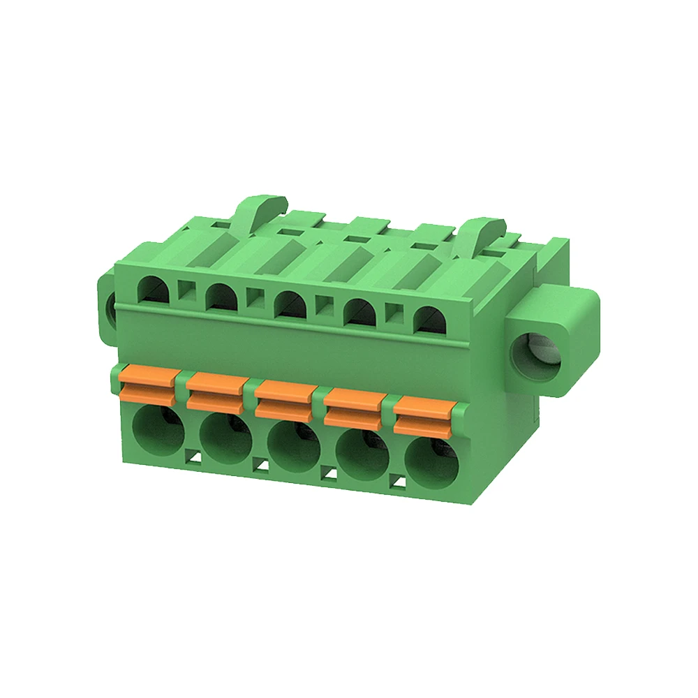 5.08MM With Fixed Lug Insert And Pull Screw PCB Terminal Straight  Pin Bent Pin 2/3/4/5/12P  FKCT 2..5-STF-5.08