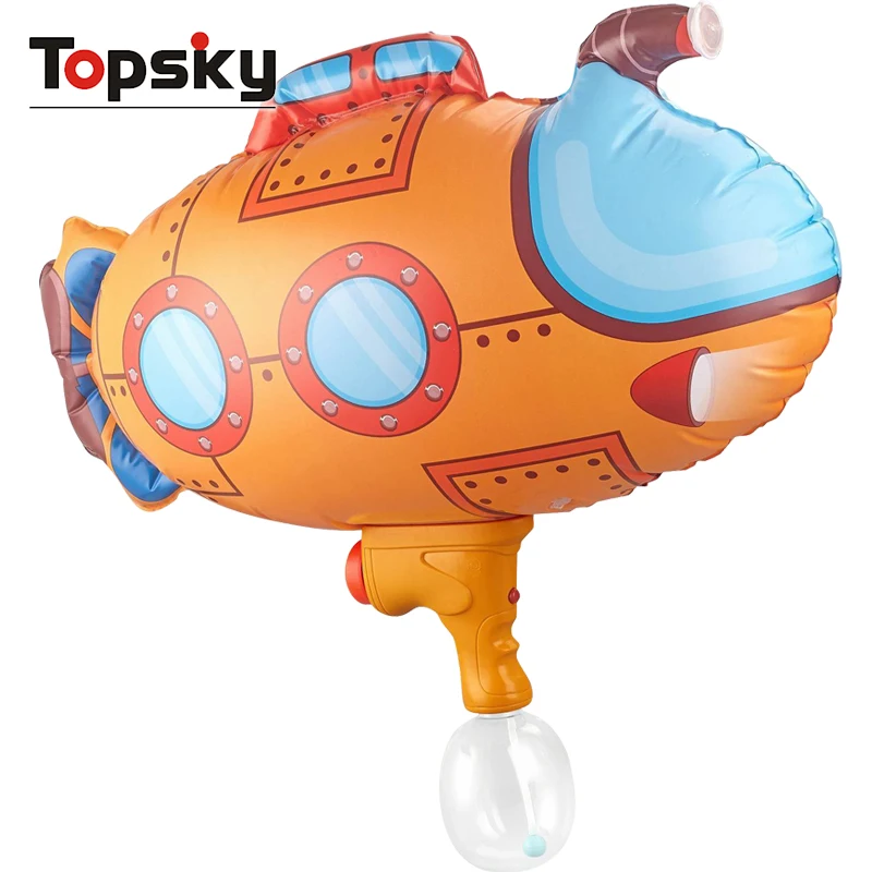 Cartoon Submarine Inflatable Electric Water Gun Summer Outdoor Interactive Game Electric Automatic Water Gun Toys for Kids