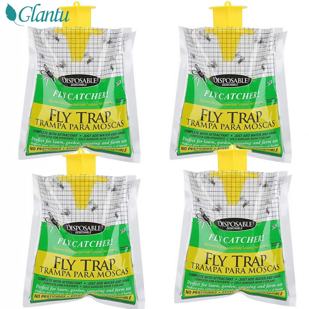 Уличная Нетоксичная ловушка для мух, ловушка для мух, ловушка для насекомых, Нетоксичная подвесная сумка для наживки для улицы, фермы, сада