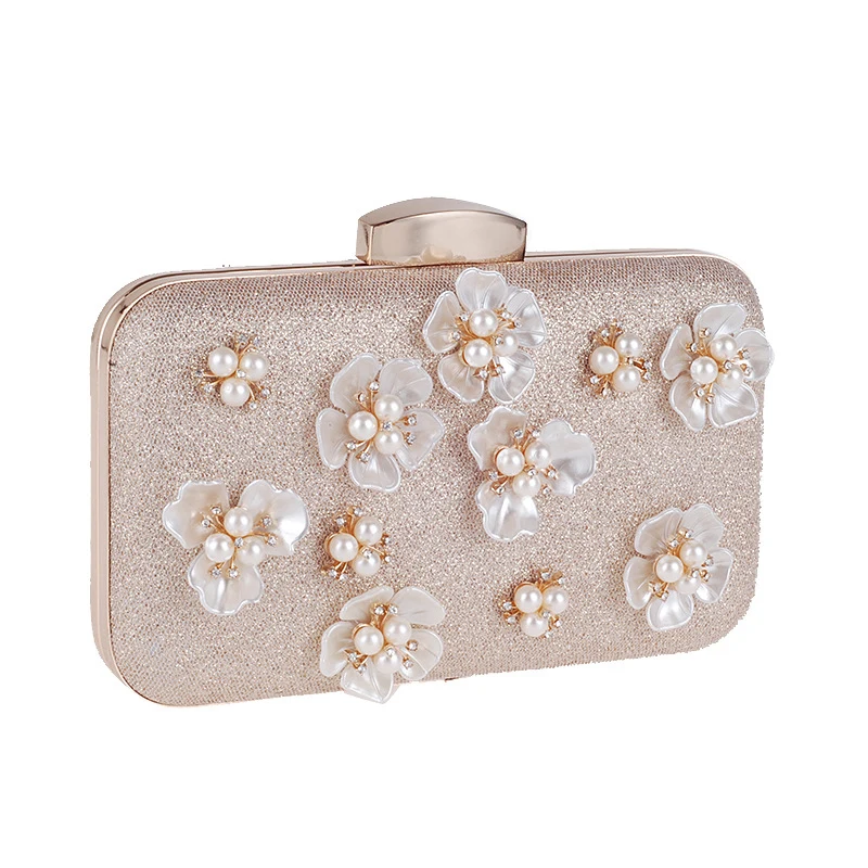 Newest Customized Private Label Cluth Women Evening Bags With Beautiful Flower Decoration