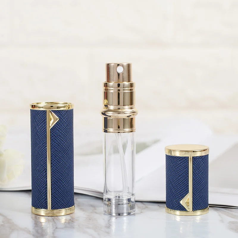 Wholesale bottom filling sub-bottle 5ML Haute Couture leather perfume spray travel pocket sample empty bottle