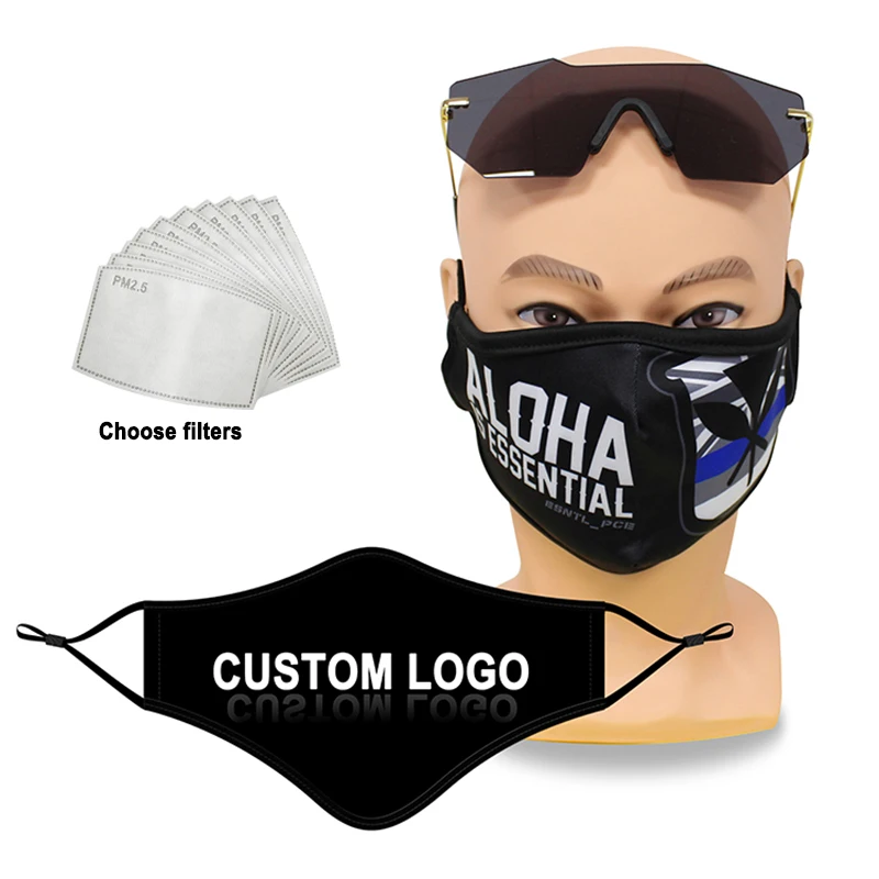 Face Maskes Mascarillas Faciales Custom Fashion Cotton Party Designer Halloween Logo Filter Adult Kids Polyester Printed Maskes