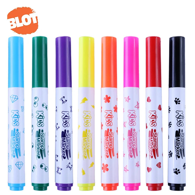 wholesale BLOT BRSY00020 Interesting Different Patterns Washable Markers Stampers For Kids