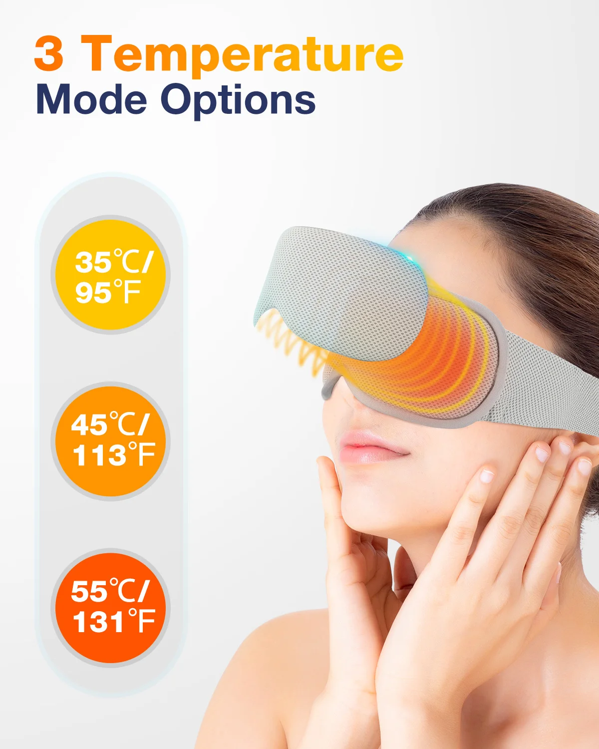 Smart Rechargeable Washable Eye Massager Foldable Electric Air Pressure Mask Vibration and Heat Eye Massage Machine