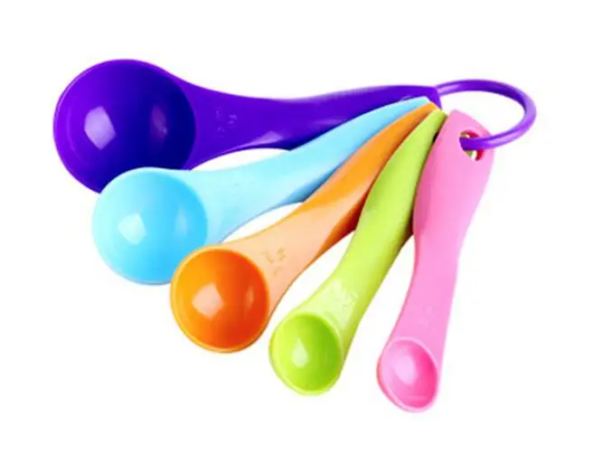 High Quality Mixing Color Plastic Measuring Spoons 6 PCS Custom Baking Tools Measuring Table Tea Spoons