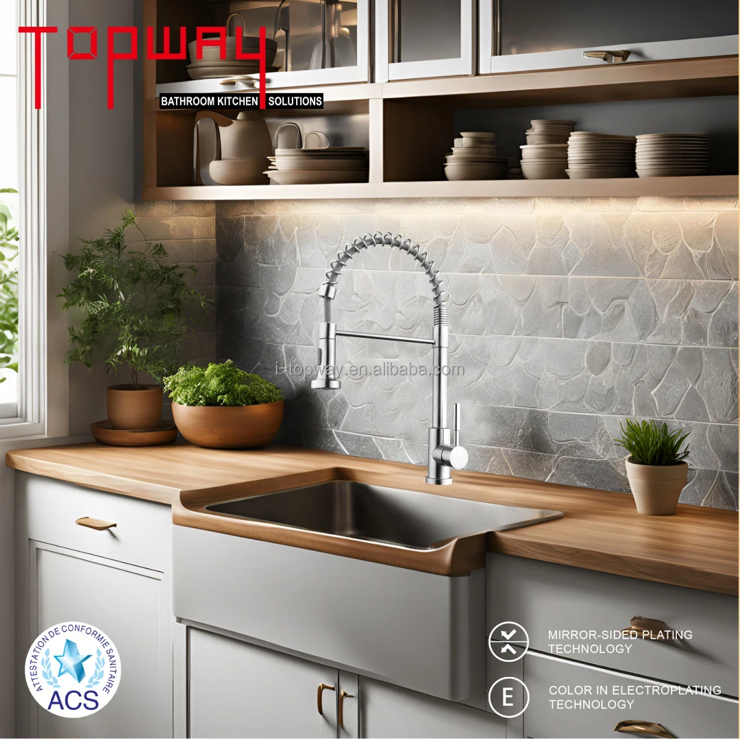TOPWAY ACS CE SS304 Spring Sink Faucet Pull Down 2 JETS DUAL Functions Multiple styles telescopic Kitchen Taps Mixer Faucet