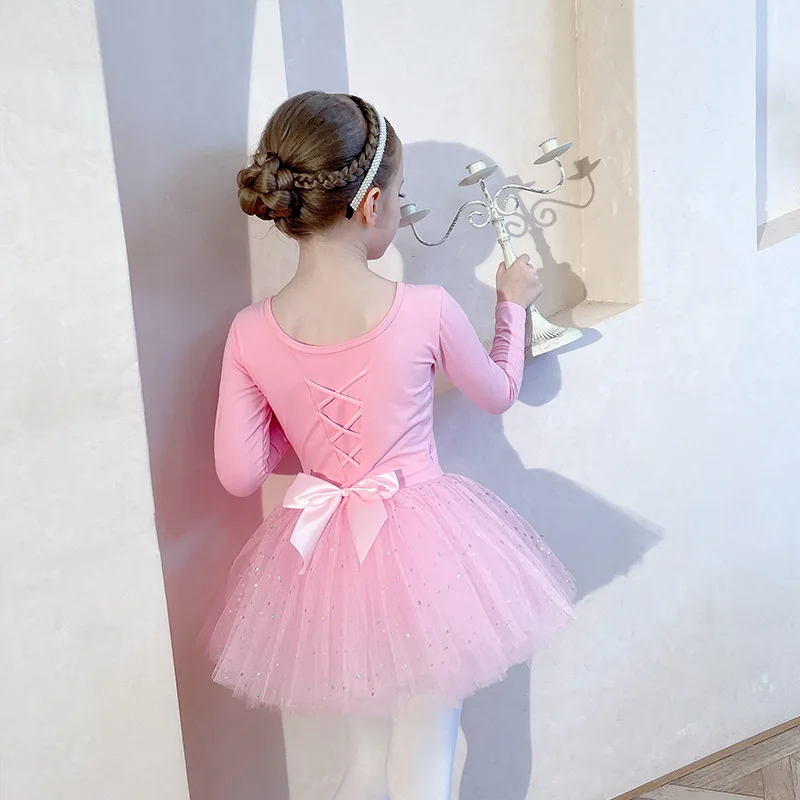 Performance Wear Classical Colorful Kids Ballet Dancing Skirt Costume Dance Tutu Dress Clothes for Girls Children 2 Piece
