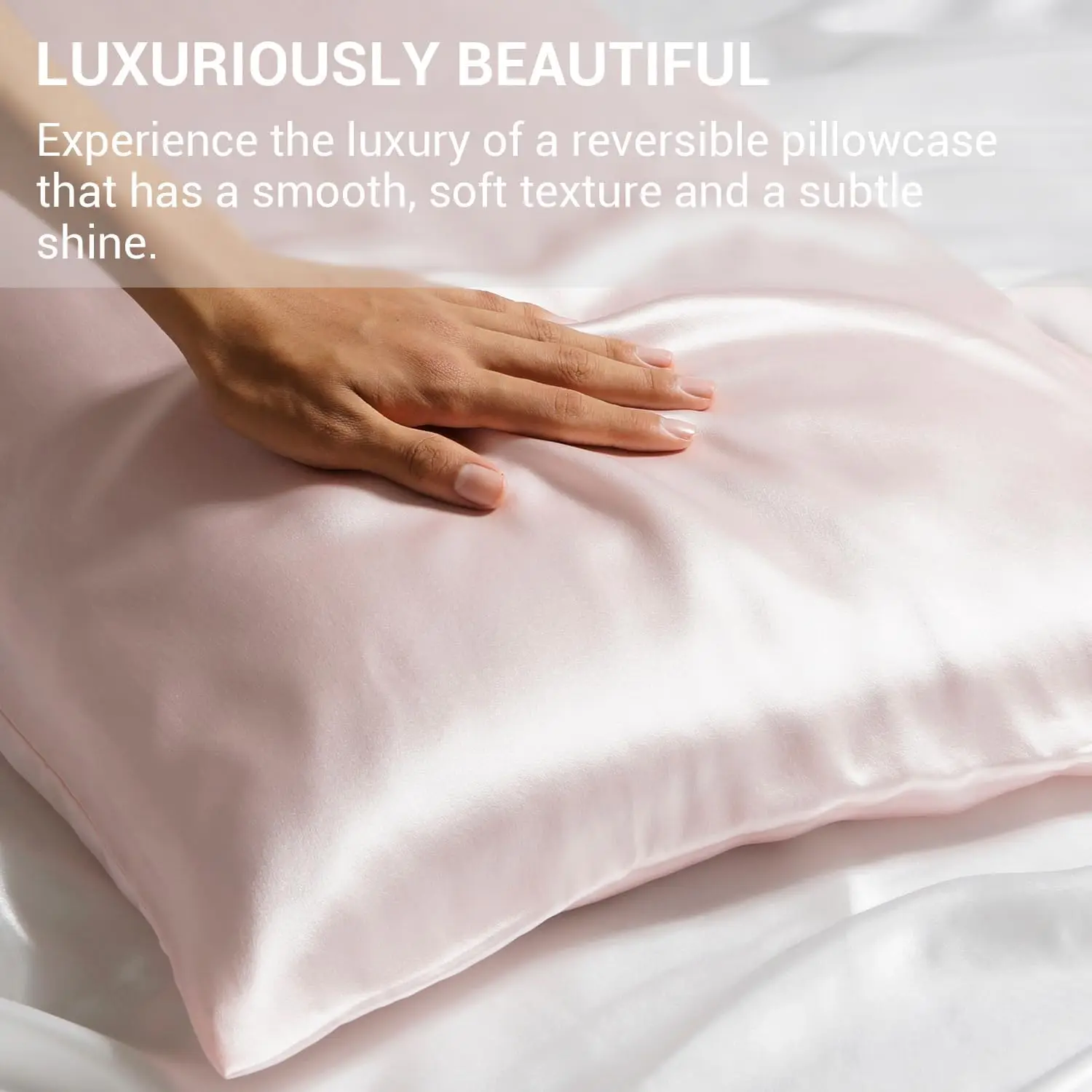 Grade 6A 19 momme  Mulberry Silk Pillowcase with 2 silk scrunchies set for hair and skin health