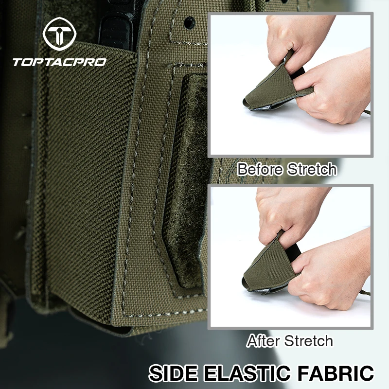 TOPTACPRO MOLLE Mag Pouch Walkie-talkie Holder Ranger Green Multi Function Tactical Mini Radio Pouch