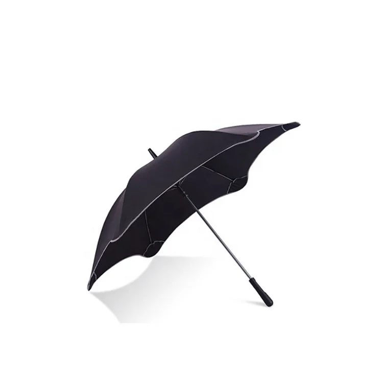 Logo Prints Semi-automatic Straight Umbrella Polyester Blunt Umbrella