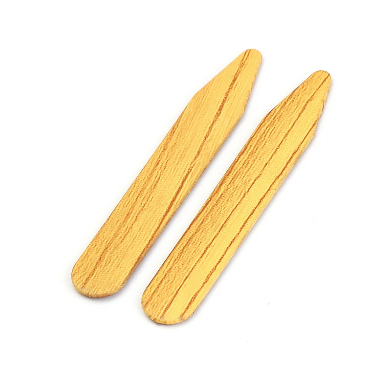 Wholesale Custom ABS Wood Color Collar Stays For Dress Shirt Stay Stiffener
