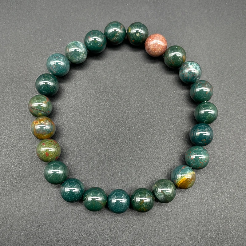 Custom Handmade Natural Stretch bracelet Black Stripe Rhodochrosite Rainbow Agate Purple Fluorite Blood Stone Bronzite Bracelets