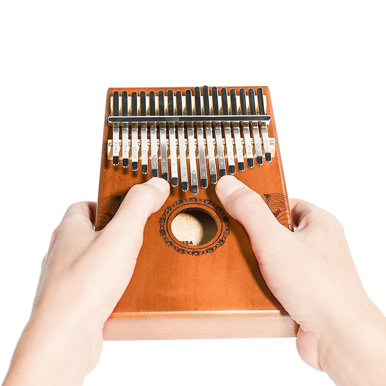 Exquisite Finger Thumb Piano Marimba Musical good accessory Pendant Gif Kalimba 17 Key Kalimba(Red Brown)