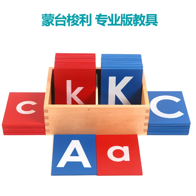 Montessori spelling game teaching aids juegos educativos toys blue and red sandpaper alphabet drawing board act study materials